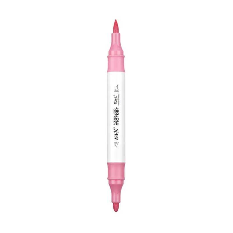 Rich Art-X Acrylic Duo Marker Çift Uçlu Su Bazlı Boyama Kalemi No:25 Pastel Pembe