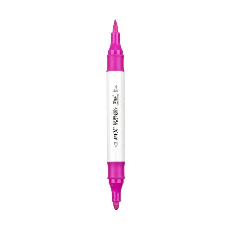 Rich Art-X Acrylic Duo Marker Çift Uçlu Su Bazlı Boyama Kalemi No:46 Fuşya