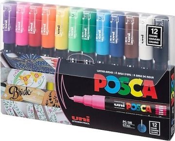 Uni Posca PC-1M Boyama Markörü 0.7 mm 12'li Set