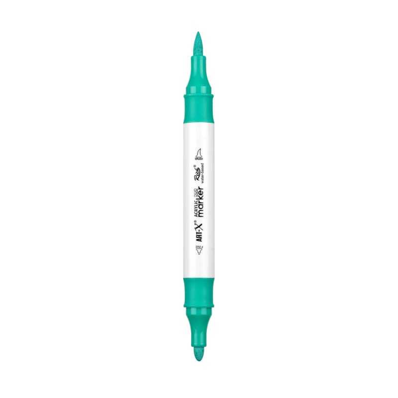 Rich Art-X Acrylic Duo Marker Çift Uçlu Su Bazlı Boyama Kalemi No:34 Açık Turkuaz Yeşili