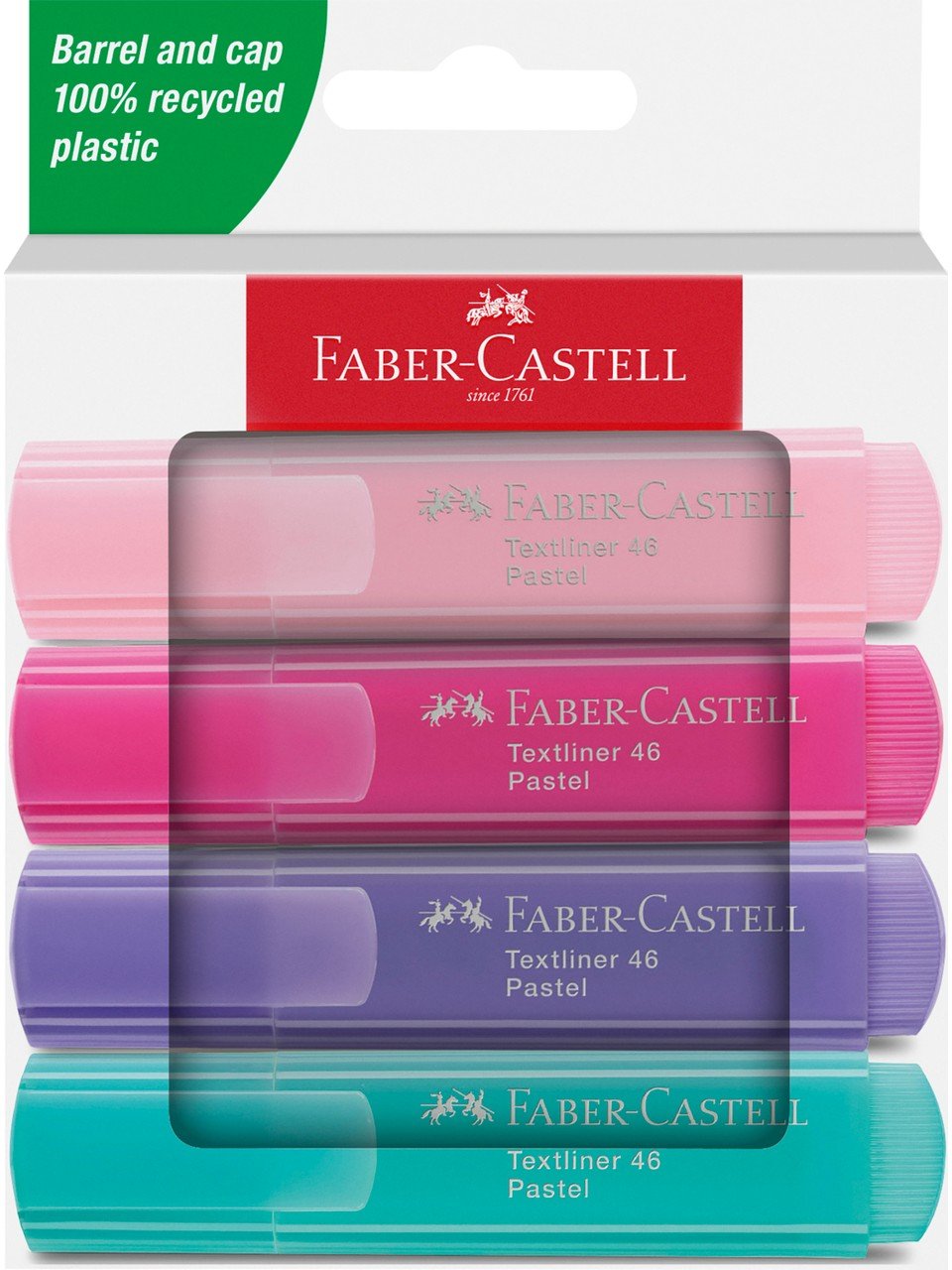 Faber Castell Textliner 46 Fosforlu Kalem 4'lü Pastel Renkler Seti