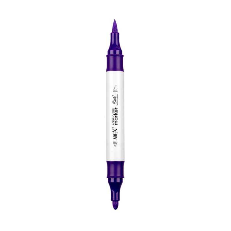 Rich Art-X Acrylic Duo Marker Çift Uçlu Su Bazlı Boyama Kalemi No:51 Mor
