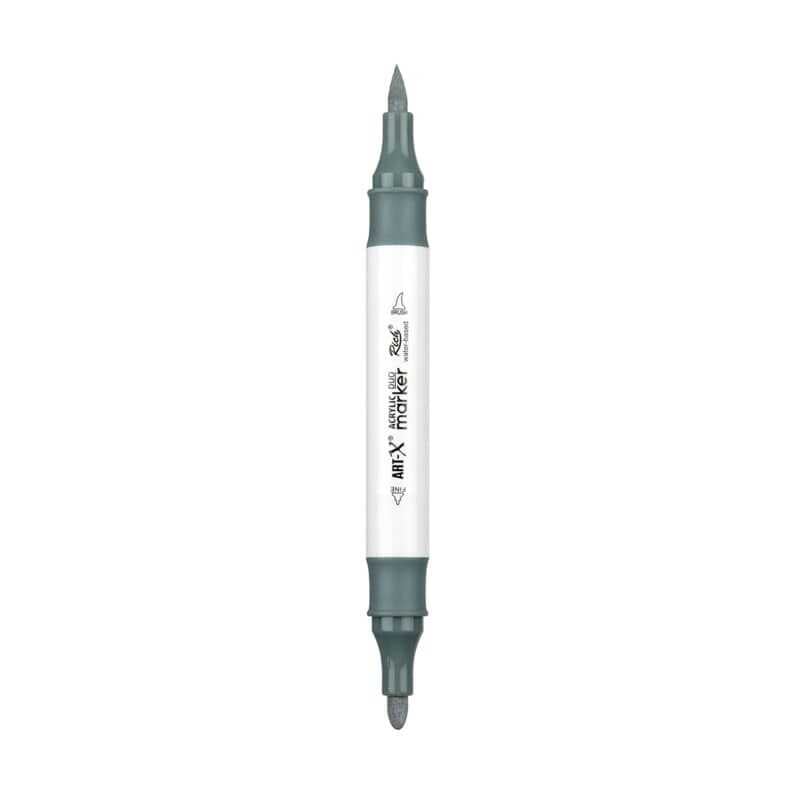 Rich Art-X Acrylic Duo Marker Çift Uçlu Su Bazlı Boyama Kalemi No:212 Gri