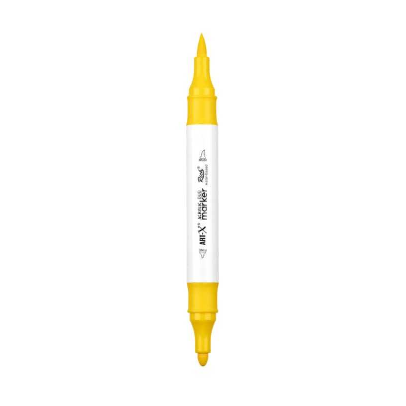 Rich Art-X Acrylic Duo Marker Çift Uçlu Su Bazlı Boyama Kalemi No:20 Sarı