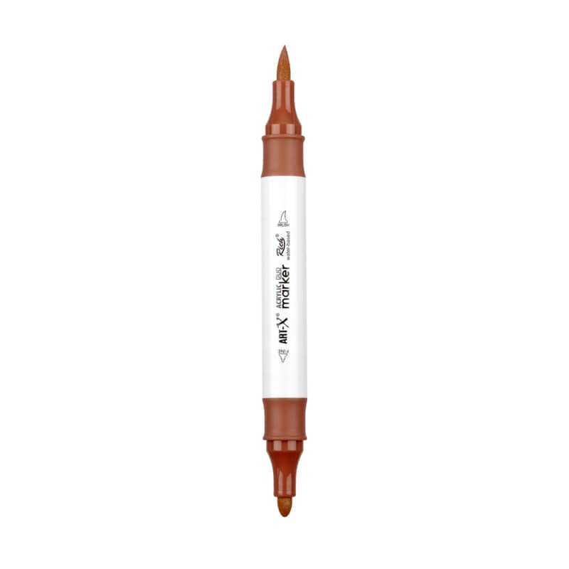 Rich Art-X Acrylic Duo Marker Çift Uçlu Su Bazlı Boyama Kalemi No:204 Çikolata