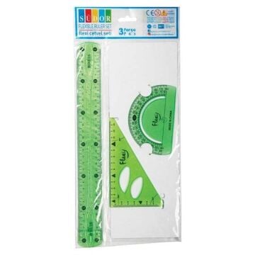 Südor Flexi Esnek Cetvel Seti Pergelli 4 Parça