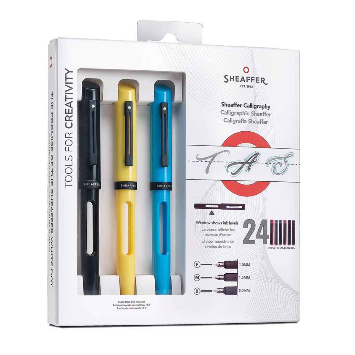 Sheaffer Kaligrafi Dolmakalem Maxi Set Parlak Siyah-Mavi-Sarı 93404