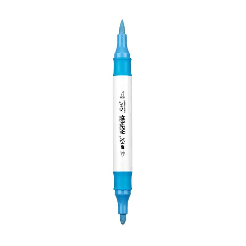 Rich Art-X Acrylic Duo Marker Çift Uçlu Su Bazlı Boyama Kalemi No:29 Boncuk Mavi
