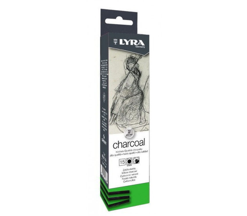 Lyra Charcoal Doğal Kömür Thin 3-4mm x 13cm 15'li Kutu