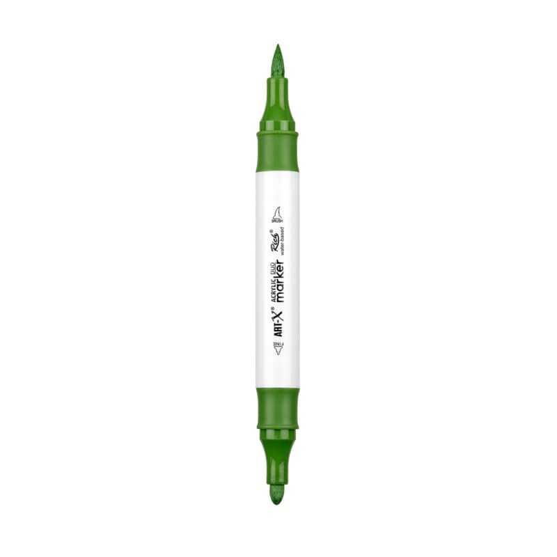 Rich Art-X Acrylic Duo Marker Çift Uçlu Su Bazlı Boyama Kalemi No:154 Yaprak Yeşili