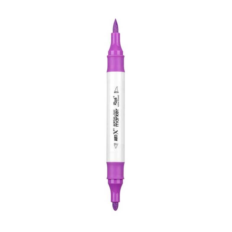 Rich Art-X Acrylic Duo Marker Çift Uçlu Su Bazlı Boyama Kalemi No:131 Açık Mor