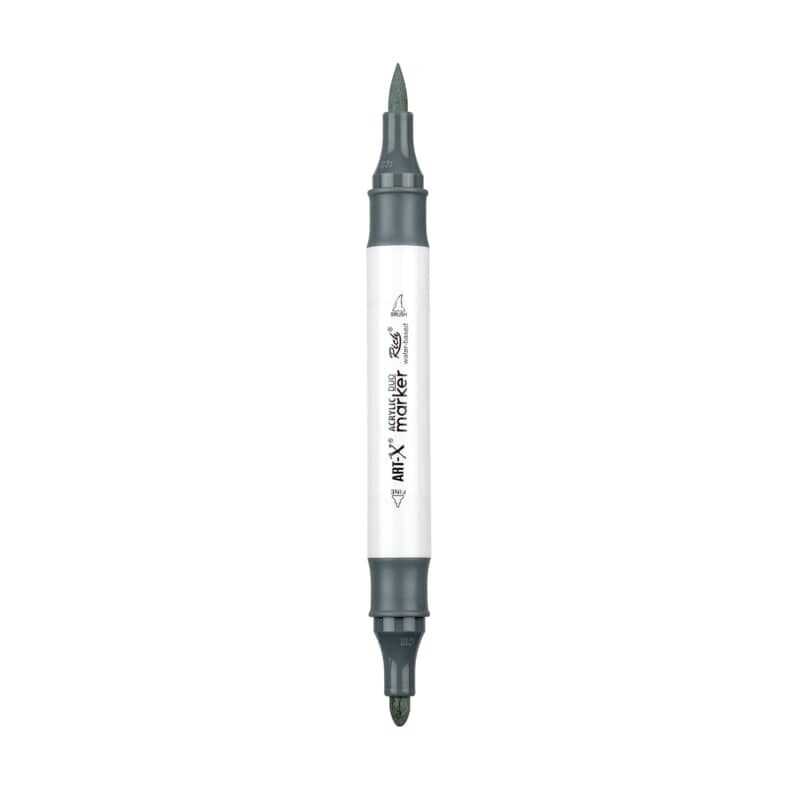 Rich Art-X Acrylic Duo Marker Çift Uçlu Su Bazlı Boyama Kalemi No:205 Koyu Gri