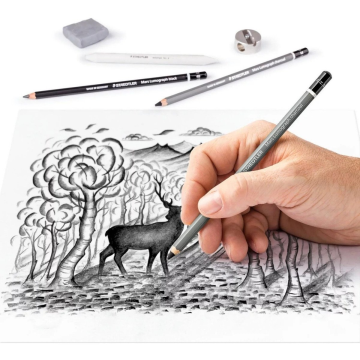 Staedtler Mars Lumograph Charcoal Füzen Çizim Seti 12'li