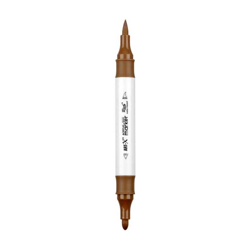 Rich Art-X Acrylic Duo Marker Çift Uçlu Su Bazlı Boyama Kalemi No:208 Kahverengi