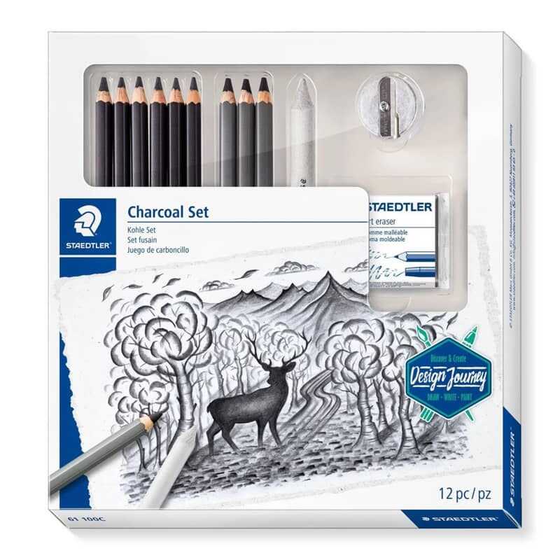 Staedtler Mars Lumograph Charcoal Füzen Çizim Seti 12'li