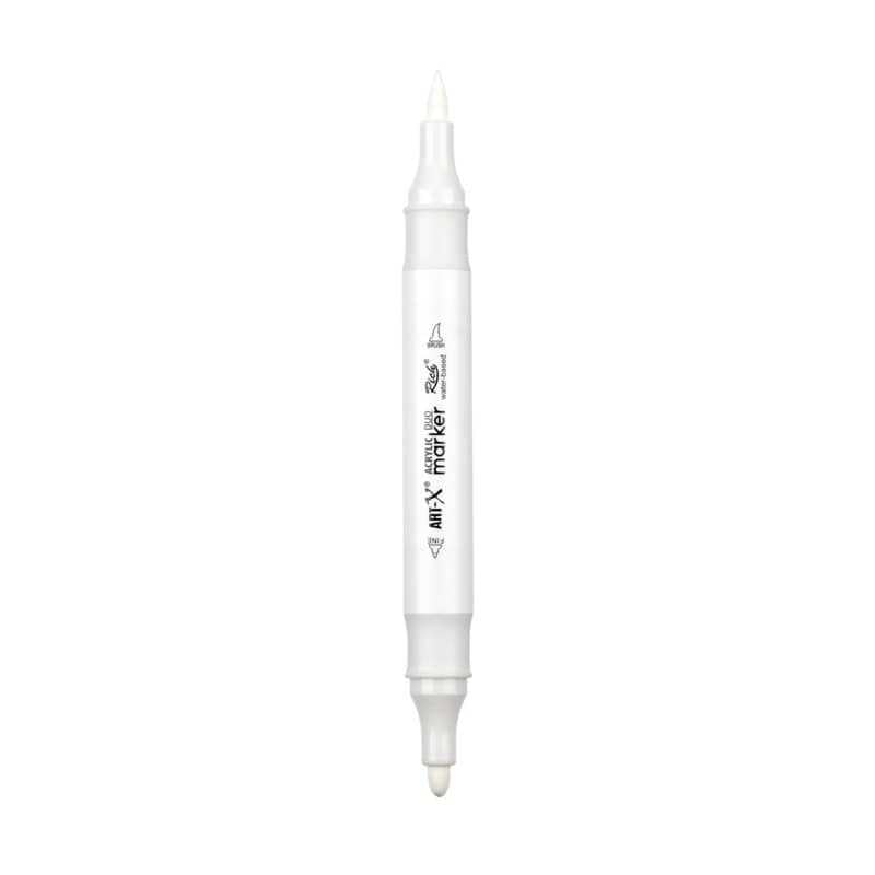 Rich Art-X Acrylic Duo Marker Çift Uçlu Su Bazlı Boyama Kalemi No:43 Beyaz
