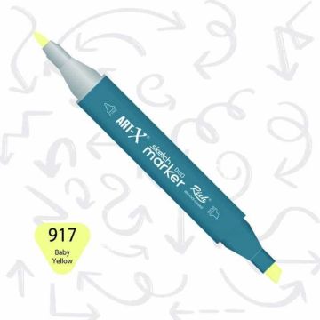 Rich Art-X Sketch Marker Duo Çift Uçlu Marker Kalem 917 Baby Yellow