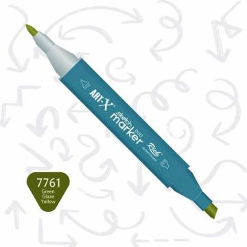 Rich Art-X Sketch Marker Duo Çift Uçlu Marker Kalem 7761 Green Glaze Yellow