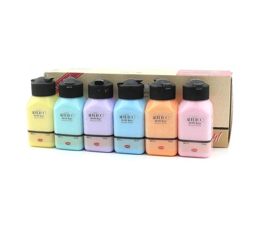 Artdeco Akrilik Boya 6x75ml Set - Pastel Renkler