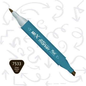 Rich Art-X Sketch Marker Duo Çift Uçlu Marker Kalem 7533 Deep Hemp Ash