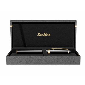 Scrikss 38 Dolma Kalem Siyah Altın Lüks Kutuda