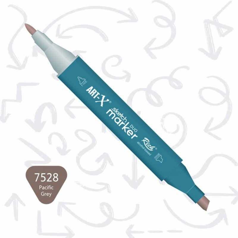 Rich Art-X Sketch Marker Duo Çift Uçlu Marker Kalem 7528 Pacific Grey