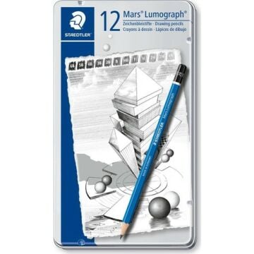 Staedtler Mars Lumograph Kurşun Kalem Metal Kutuda 12'li (6B-4H)