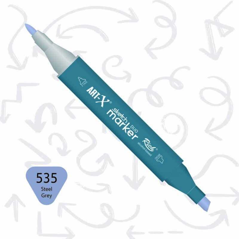 Rich Art-X Sketch Marker Duo Çift Uçlu Marker Kalem 535 Steel Grey