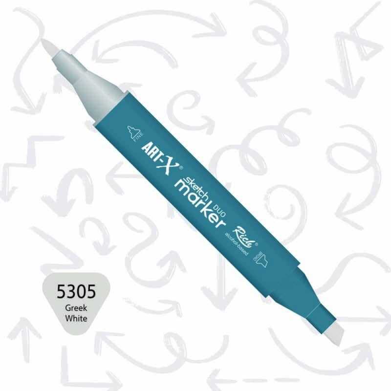 Rich Art-X Sketch Marker Duo Çift Uçlu Marker Kalem 5305 Greek White