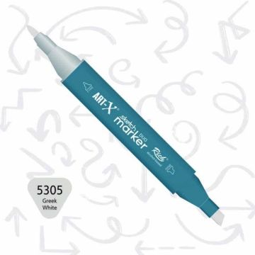 Rich Art-X Sketch Marker Duo Çift Uçlu Marker Kalem 5305 Greek White