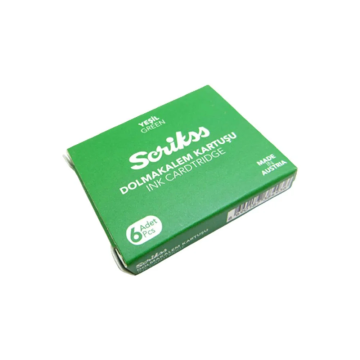Scrikss Yeşil Dolma Kalem Kartuşu 6lı