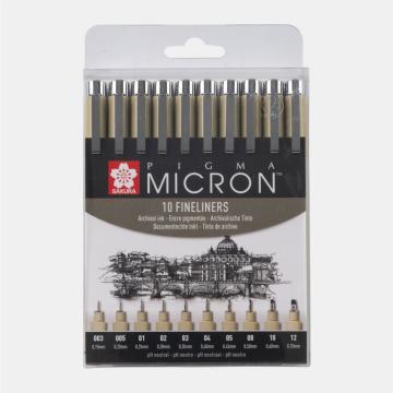 Sakura Pigma Micron Teknik ve İllüstrasyon Çizim Kalem Seti Siyah Edition 10lu