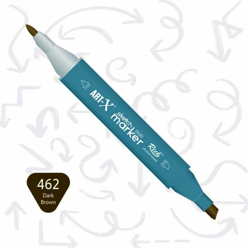Rich Art-X Sketch Marker Duo Çift Uçlu Marker Kalem 462 Dark Brown