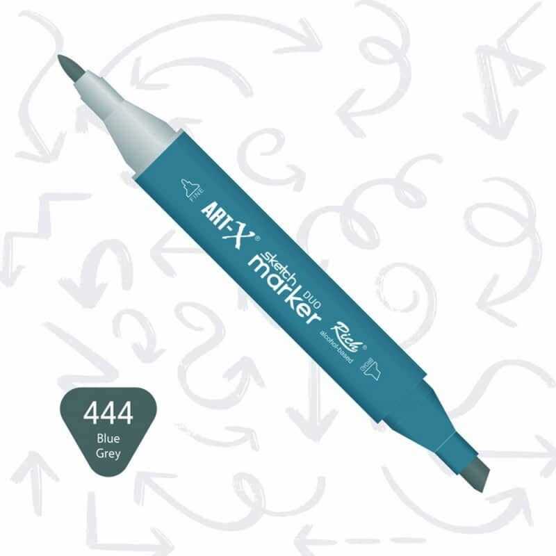 Rich Art-X Sketch Marker Duo Çift Uçlu Marker Kalem 444 Blue Grey