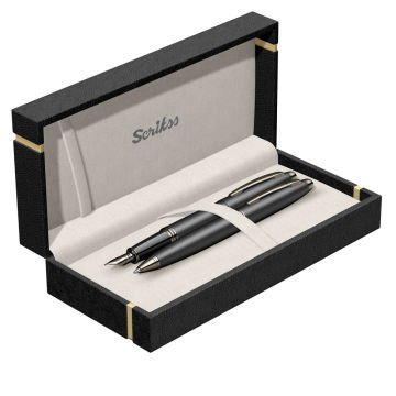 Scrikss 88 Dolma Kalem + Tükenmez Kalem Seti Mat Siyah