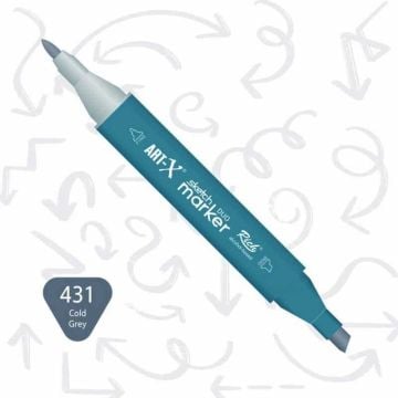 Rich Art-X Sketch Marker Duo Çift Uçlu Marker Kalem 431 Cold Grey