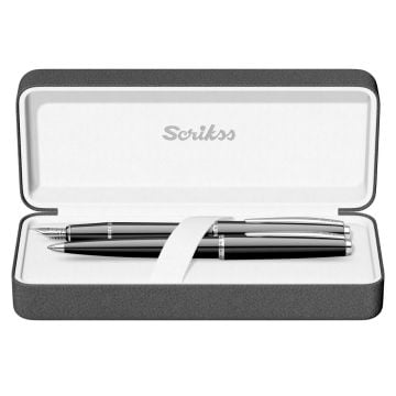 Scrikss 33 Siyah Dolmakalem + Tükenmez Takım Lüks Kutuda