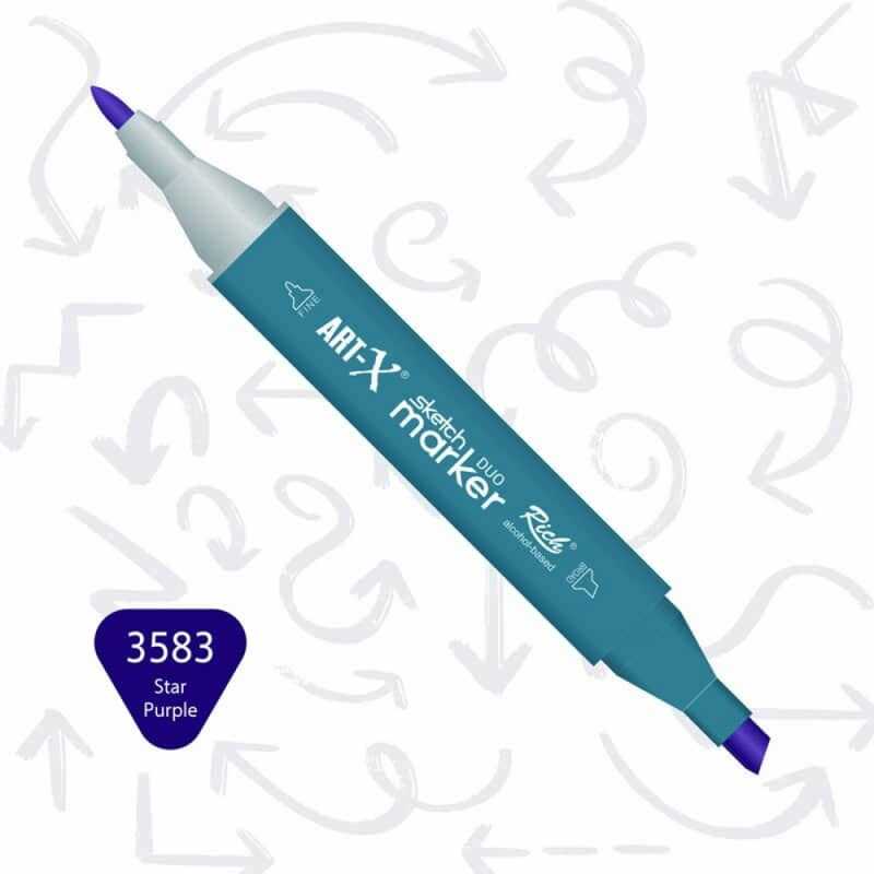 Rich Art-X Sketch Marker Duo Çift Uçlu Marker Kalem 3583 Star Purple