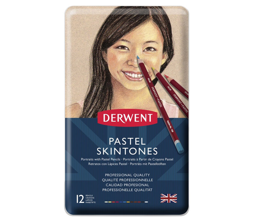 Derwent Pastel Pencil (Skintones) 12'li Teneke Kutu Pastel Kalem Seti