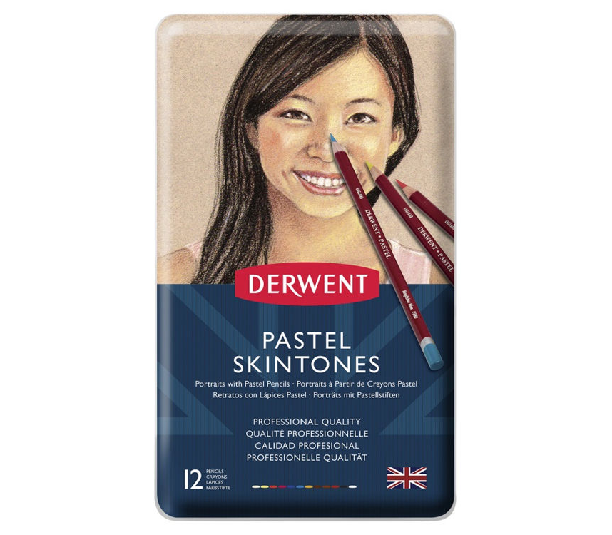 Derwent Pastel Pencil (Skintones) 12'li Teneke Kutu Pastel Kalem Seti
