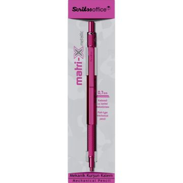 Scrikss Matri X Mekanik Kurşun Kalem 0.7mm Metalik Pembe