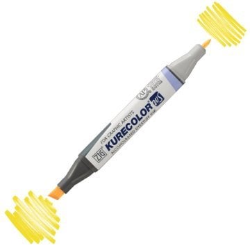 Zig Kurecolor Kc3000 Twin S Marker Kalem 104 Mid Yellow
