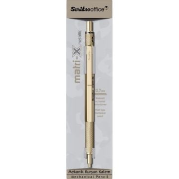 Scrikss Matri X Mekanik Kurşun Kalem 0.7mm Metalik Altın
