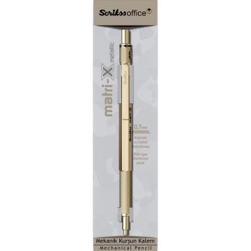 Scrikss Matri X Mekanik Kurşun Kalem 0.7mm Metalik Altın