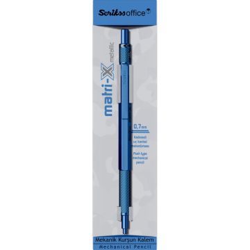 Scrikss Matri X Mekanik Kurşun Kalem 0.7mm Metalik Mavi