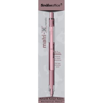 Scrikss Matri X Mekanik Kurşun Kalem 0.7mm Metalik Açık Pembe