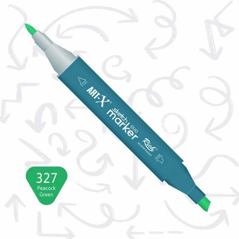 Rich Art-X Sketch Marker Duo Çift Uçlu Marker Kalem 327 Peacock Green