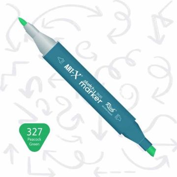 Rich Art-X Sketch Marker Duo Çift Uçlu Marker Kalem 327 Peacock Green