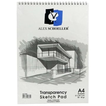 Alex Schoeller Eskiz Blok Transparan Spiralli 50/55gr A4 30 Yaprak