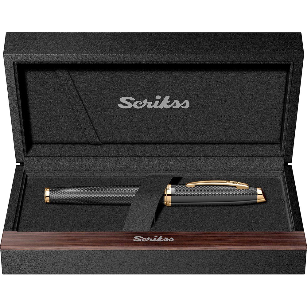 Scrikss Özel 390 Dolmakalem Mat Siyah Altın M Uç